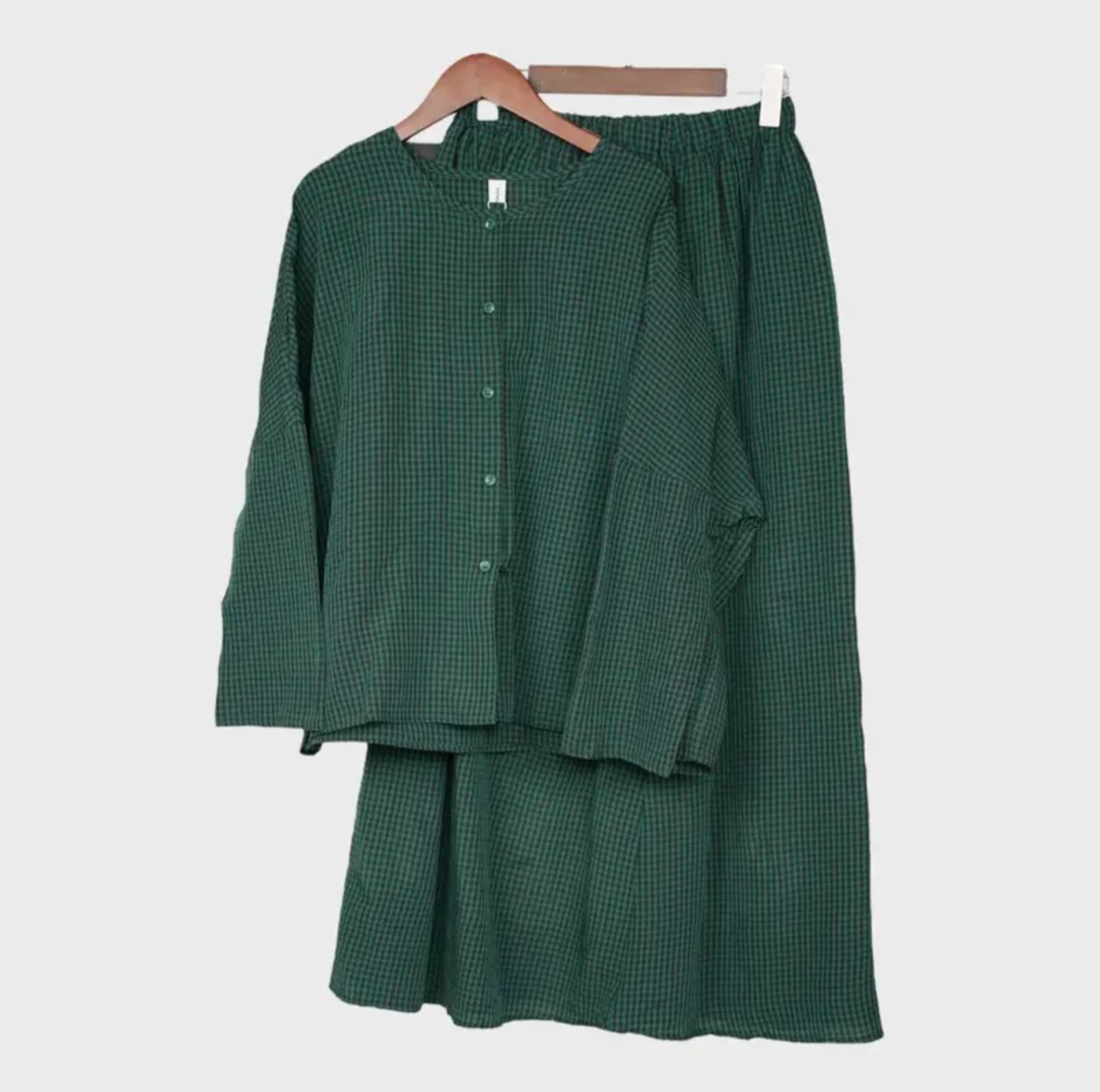 Panda eyes blouse kotak set skirt