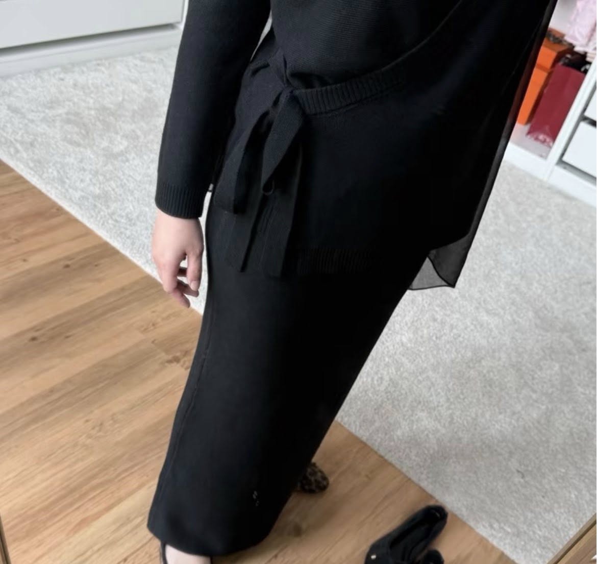 Korea sweater skirt and cardigan 