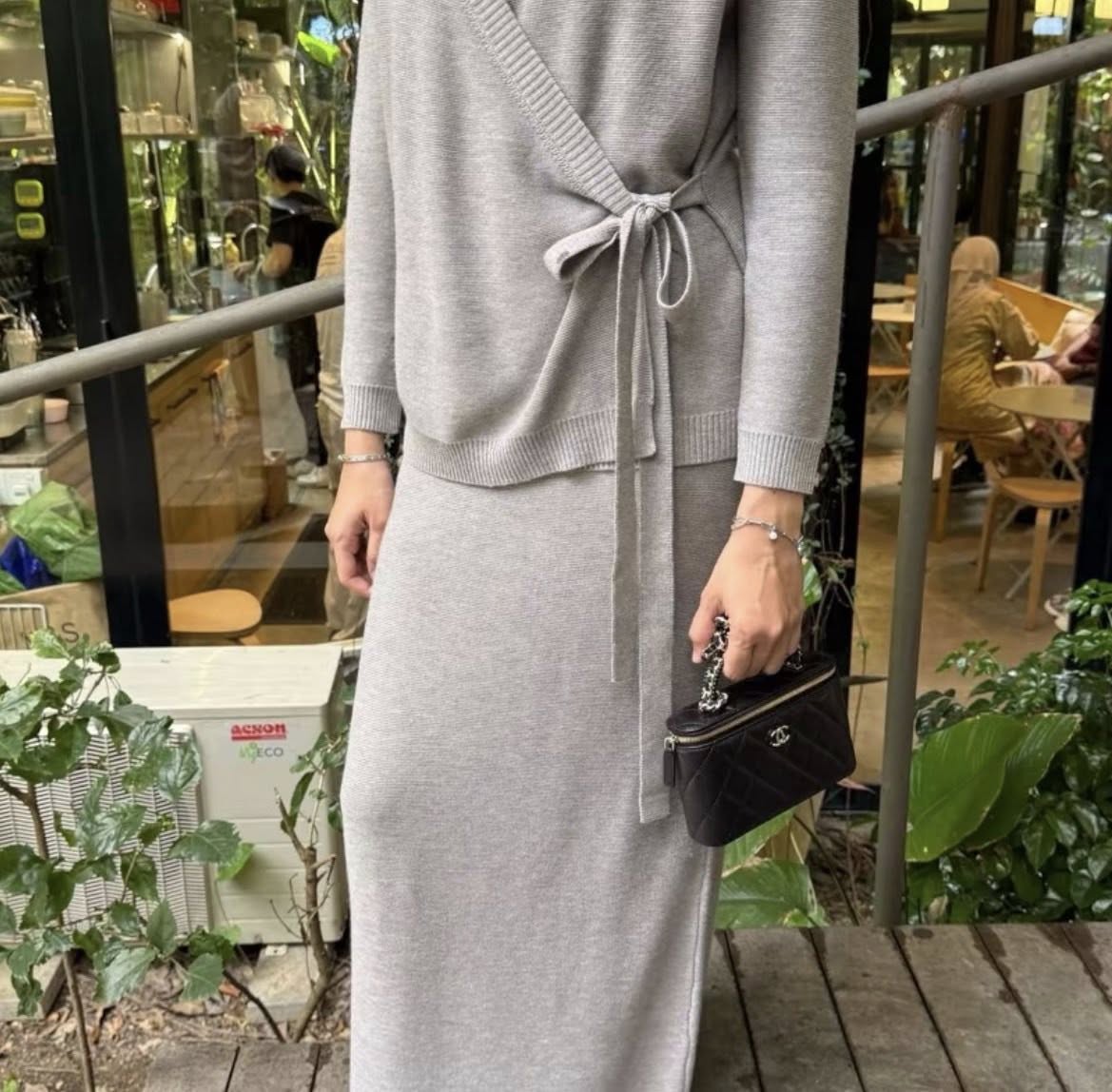 Korea sweater skirt and cardigan 