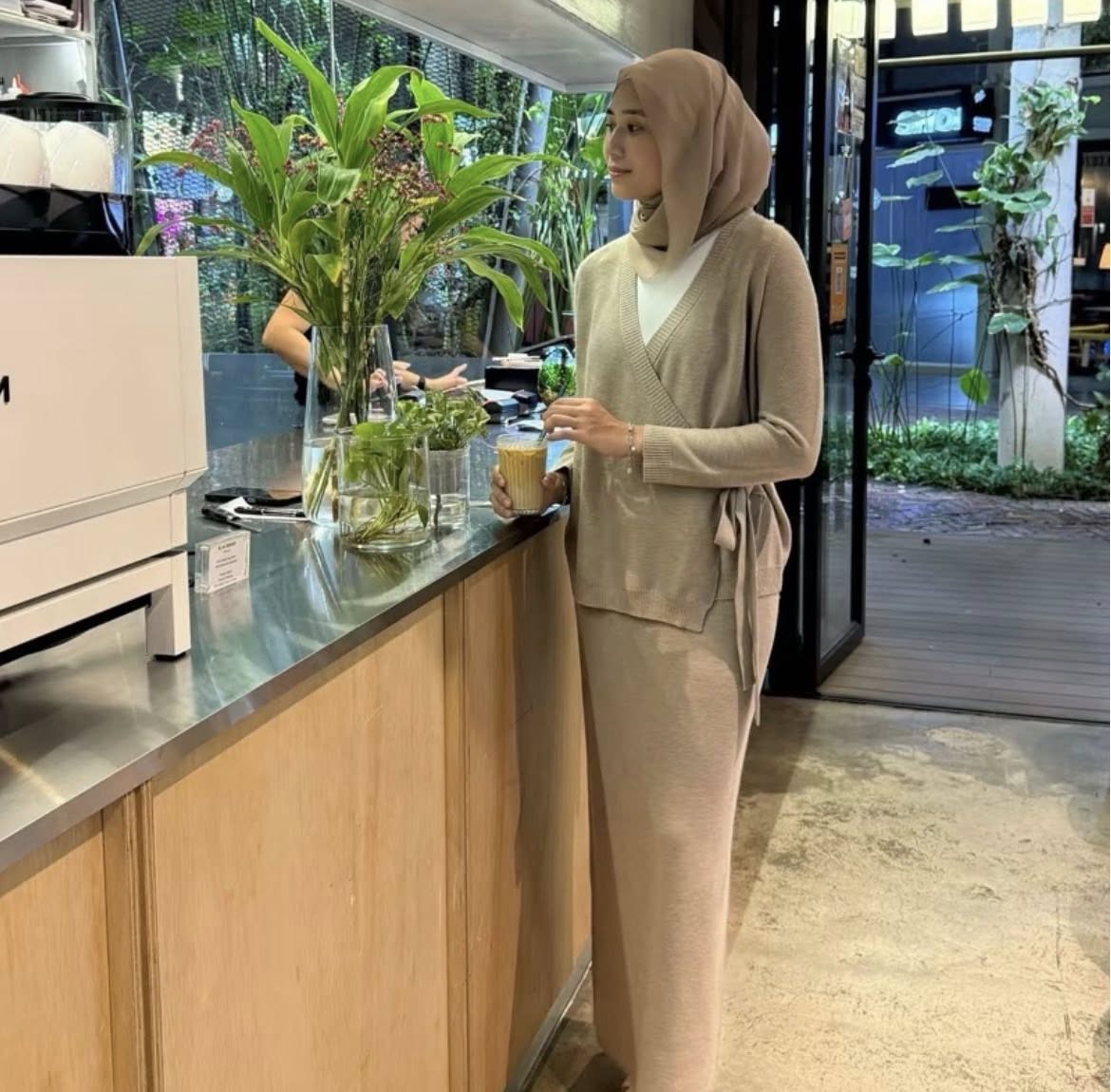 Korea sweater skirt and cardigan 